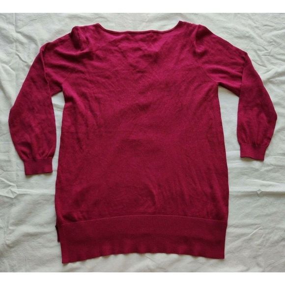 Ann Taylor Loft Sweater Top Cotton Silk Size XS 3/4 Sleeve Crochet Neck - Picture 4 of 8